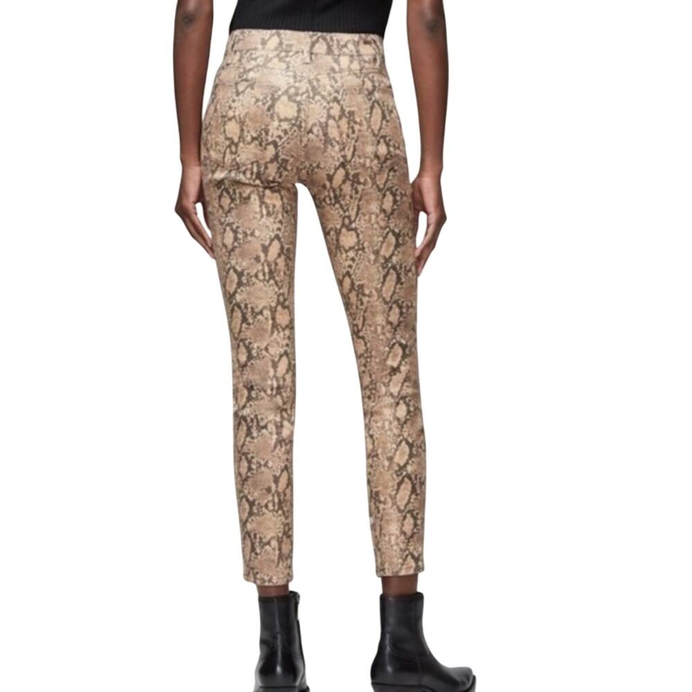 Frame Coated Python Brown Pants | Size 27 - image 8